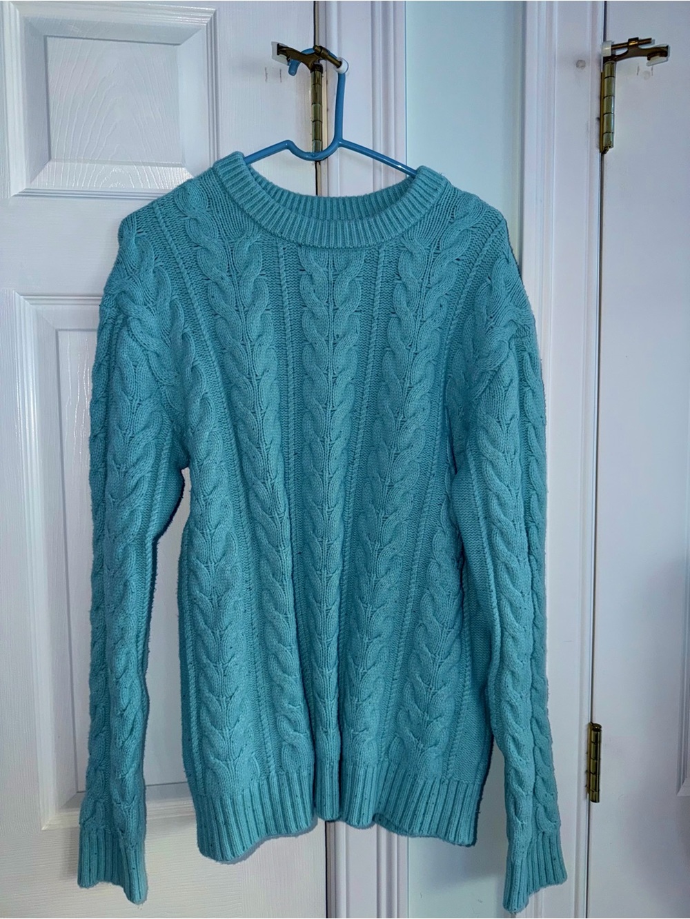 Light Blue Cable Knit Sweater